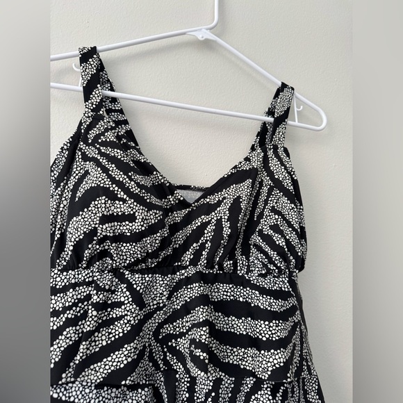 Swim Plus Zebra Print Tankini High-waist Swimsuits Set, Size 14 - Picture 5 of 10